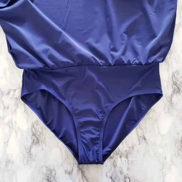 Island Escape Skirtini Skirt Swimwear Navy Blue Built-In Brief Size 18 W - Picture 3 of 8